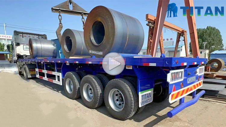 3 Axle 40 Foot Flatbed Semi Trailer for Sale Manufacturers