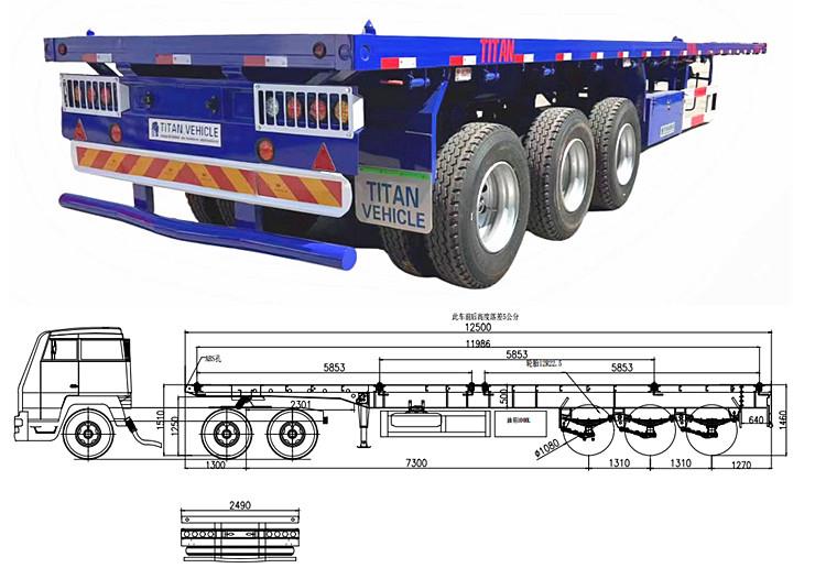 3 Axle 40 Foot Flatbed Semi Trailer for Sale Manufacturers