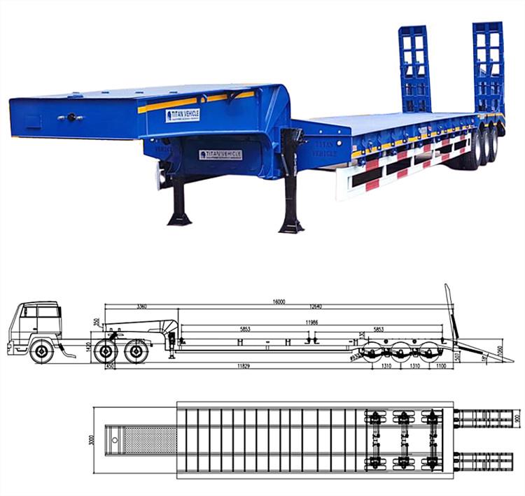 Tri Axle Semi Low Loader Trailer for Sale | Low Loader Truck Price